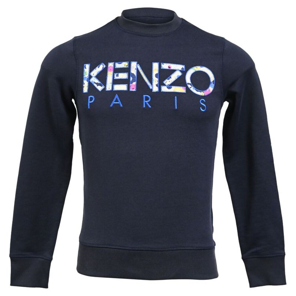 Kenzo Classic Paris Sweatshirt in Navy Blue Cotton